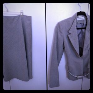 Calvin Klein Grey skirt suit